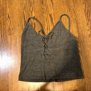 Brandy Melville Gray Tie Front Cropped Tank  5 for $10